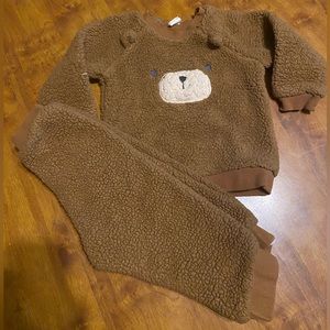 Fleece bear jogger set